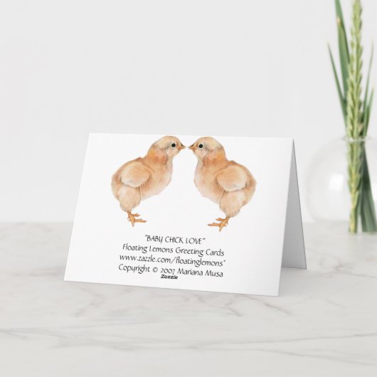 Baby Chick Love Kaart (Achterkant)