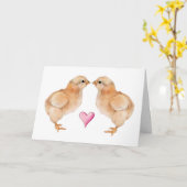 Baby Chick Love Kaart (Gele Bloem)