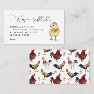 Baby Chick Luier Raffle Ticket Informatiekaartje