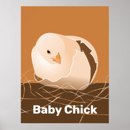 Baby Chick Oranje Kitchen Wall Art Poster