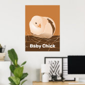 Baby Chick Oranje Kitchen Wall Art Poster (Thuiskantoor)