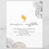 Baby Chick Pink Bow Baby shower Diaper Raffle (Voorkant)