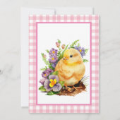 Baby Chick roze verjaardagsfeestje Kaart (Achterkant)