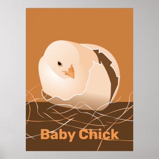 Baby Chick Sandy-Oranje Kitchen Poster afdrukken (Voorkant)