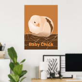 Baby Chick Sandy-Oranje Kitchen Poster afdrukken (Thuiskantoor)