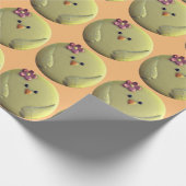 Baby chick schattig geel en roze kip girly cadeaupapier (Hoek)