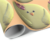 Baby chick schattig geel en roze kip girly cadeaupapier (Rol Hoek)