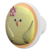 Baby chick schattig geel roze lente kip bloem keramische knop (Rechts)