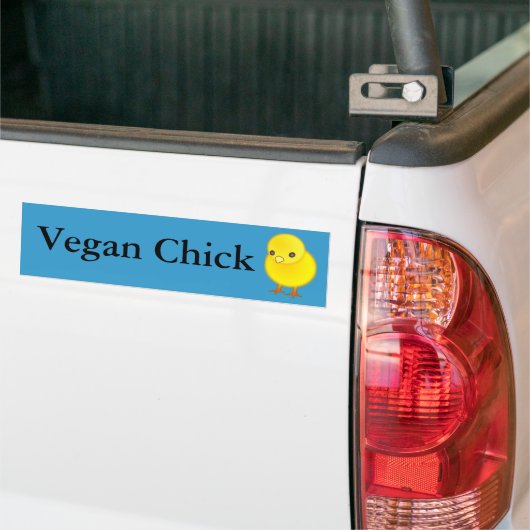 baby chick, Vegan Chick Bumpersticker (Op Truck)