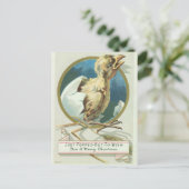 Baby Chick Victoriaans kerstkaart Feestdagenkaart (Staand voorkant)