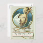 Baby Chick Victoriaans kerstkaart Feestdagenkaart (Voorkant / Achterkant)