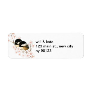 Baby Chickadee Vogel Retouradres Labels