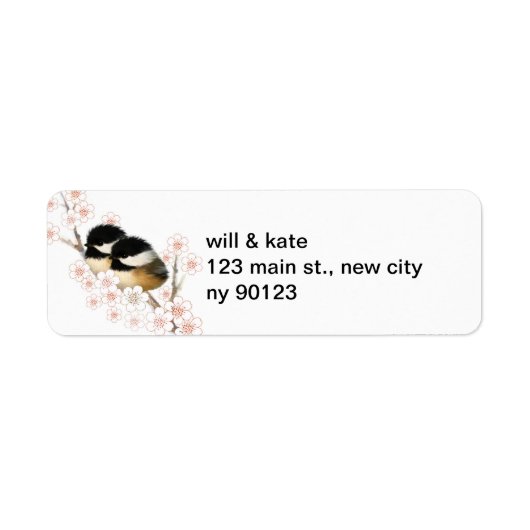 Baby Chickadee Vogel Retouradres Labels (Voorkant)