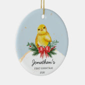 Baby Chicken Baby's First kerstOrnament Keramisch Ornament (Rechts)
