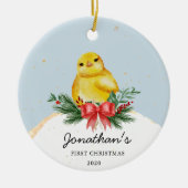 Baby Chicken Baby's First kerstOrnament Keramisch Ornament (Voorkant)