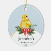 Baby Chicken Baby's First kerstOrnament Keramisch Ornament (Links)