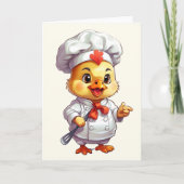 Baby Chicken Chef Illustratie Spatel Blank Kaart (Voorkant)
