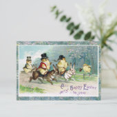 Baby Chicken on an English Hunt on Easter Morn' Kaart (Staand voorkant)