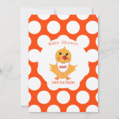 Baby Chicken Yellow Chick Schattige Baby shower Kaart (Achterkant)