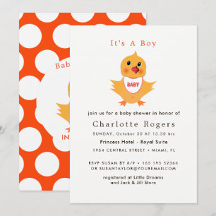 Baby Chicken Yellow Chick Schattige Baby shower Kaart