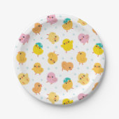 Baby Chicks Polka Dots Pattern Papieren Bordje (Voorkant)