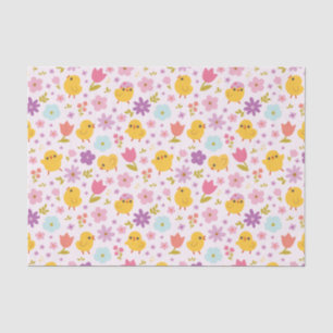 Baby Chicks Spring Florals Patroon Tissuepapier