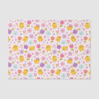 Baby Chicks Spring Florals Patroon Tissuepapier
