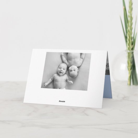 Baby Chicks Twin Boys Foto Birth Announance Aankondiging (Achterkant)