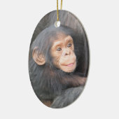 Baby Chimpansee Keramisch Ornament (Links)