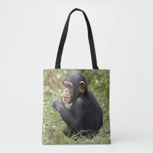 Baby Chimpansee Pan Troglodytes Tote Bag