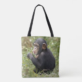 Baby Chimpansee | Pan Troglodytes Tote Bag (Achterkant)