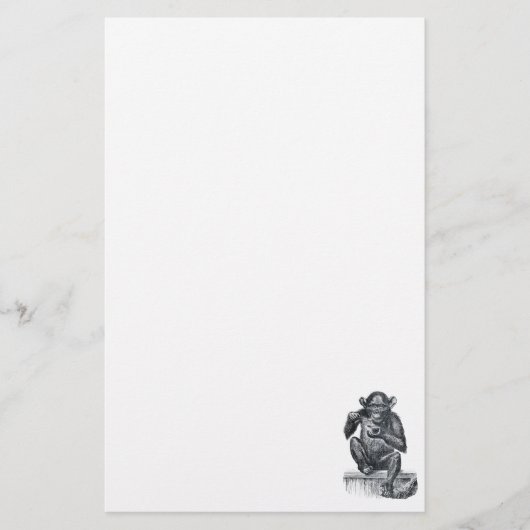  Baby chimpansetekening Briefpapier (Voorkant)