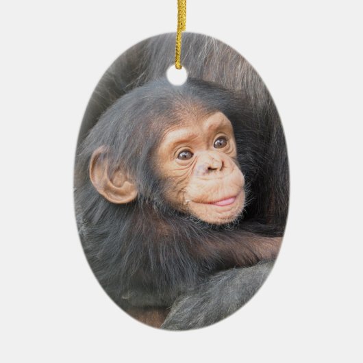Baby Chimpanzee Keramisch Ornament (Voorkant)