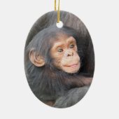 Baby Chimpanzee Keramisch Ornament (Achterkant)