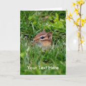 Baby Chipmunk Animal Photo Card Kaart (Gele Bloem)