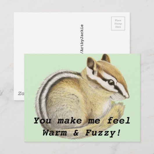 Baby Chipmunk Briefkaart (Voorkant / Achterkant)