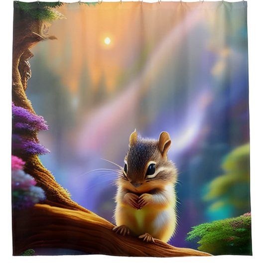 Baby Chipmunk Douchegordijn (Voorkant)