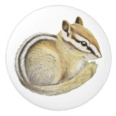 Baby Chipmunk Keramische Knop (Voorkant)