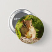 Baby Chipmunk met snack Ronde Button 5,7 Cm (Voorkant /achterkant)