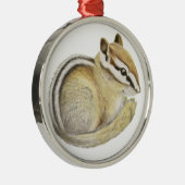 Baby Chipmunk Metalen Ornament (Rechts)