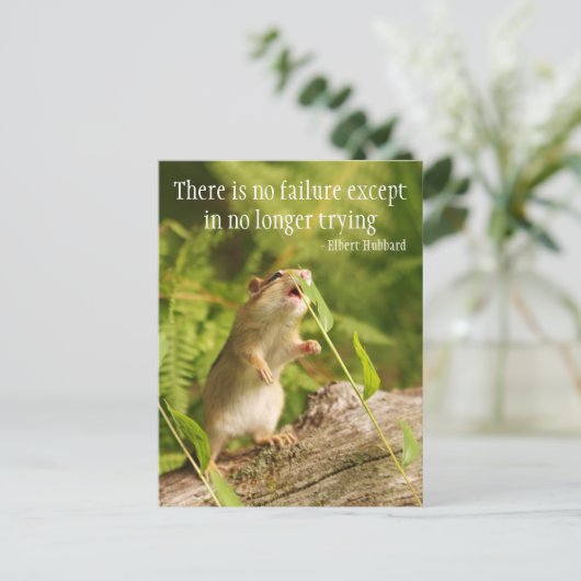 Baby Chipmunk Try Quote Briefkaart (Staand voorkant)