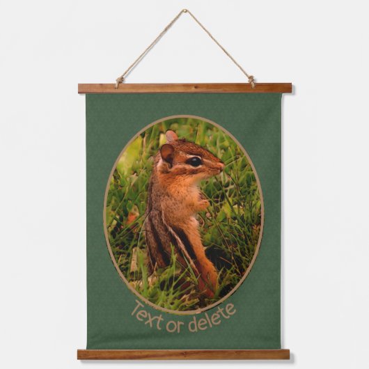 Baby Chipmunk Wildlife Animal Art - Gepersonalisee Hangend Wandkleed (Voorkant)
