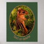 Baby Chipmunk Wildlife Animal Art - Gepersonalisee Poster (Voorkant)