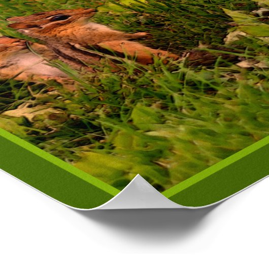 Baby Chipmunks Abstracte dierlijke kunst Poster (Hoek)