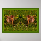 Baby Chipmunks Abstracte dierlijke kunst Poster (Voorkant)
