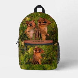 Baby Chipmunks Animal Art, gepersonaliseerd Bedrukte Rugzak