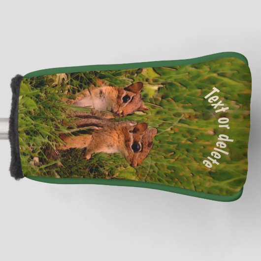 Baby Chipmunks Animal Art, gepersonaliseerd Golfheadcover (Voorkant)