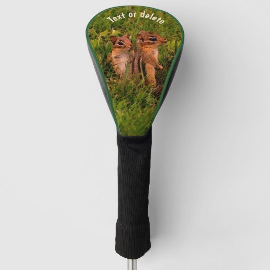 Baby Chipmunks Animal Art, gepersonaliseerd Golfheadcover (Voorkant)