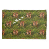 Baby Chipmunks Animal Art, gepersonaliseerd Kussensloop (Achterkant)