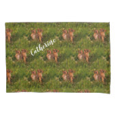 Baby Chipmunks Animal Art, gepersonaliseerd Kussensloop (Voorkant)
